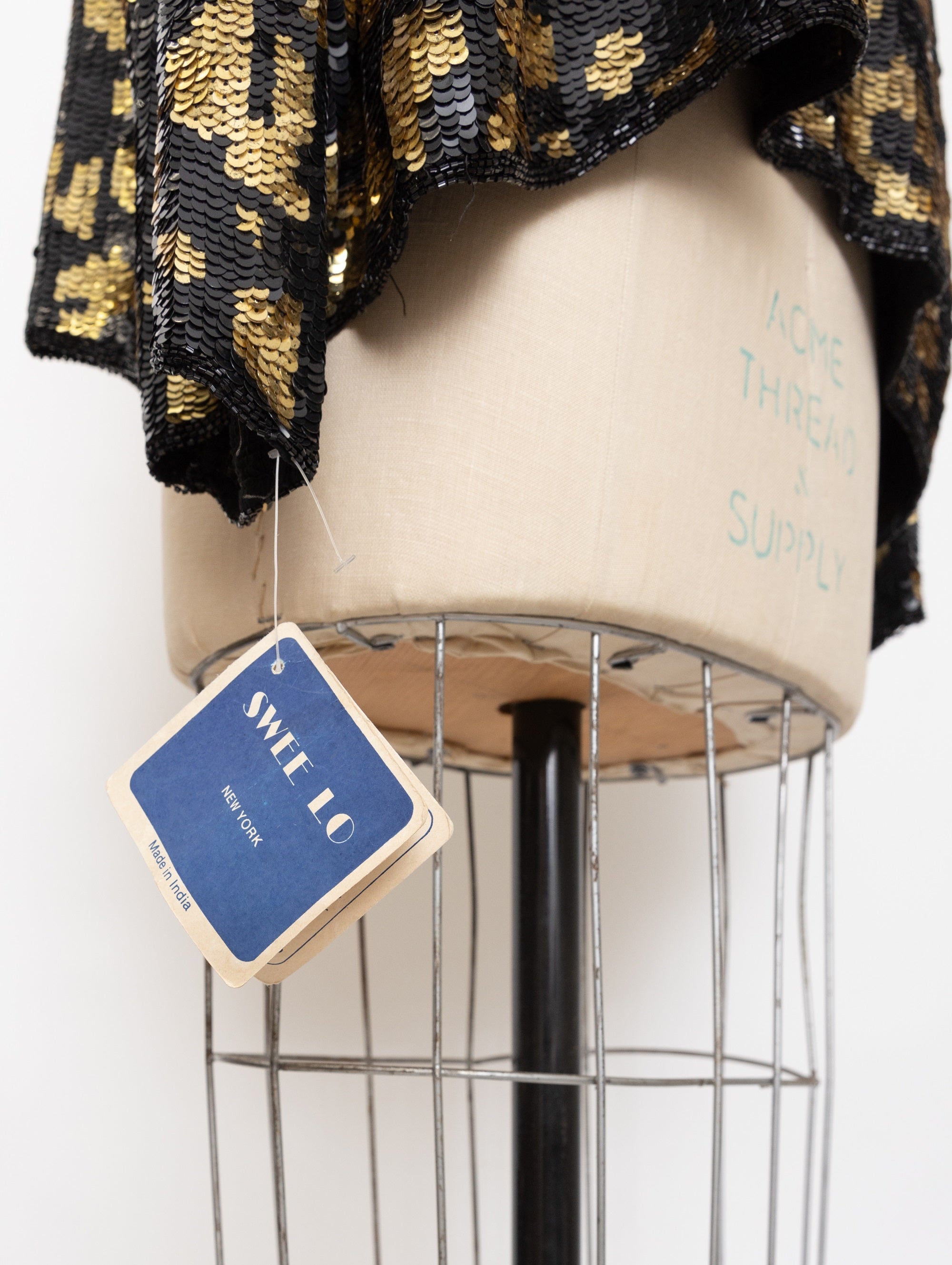 80s black and gold leopard print sequin jacket
