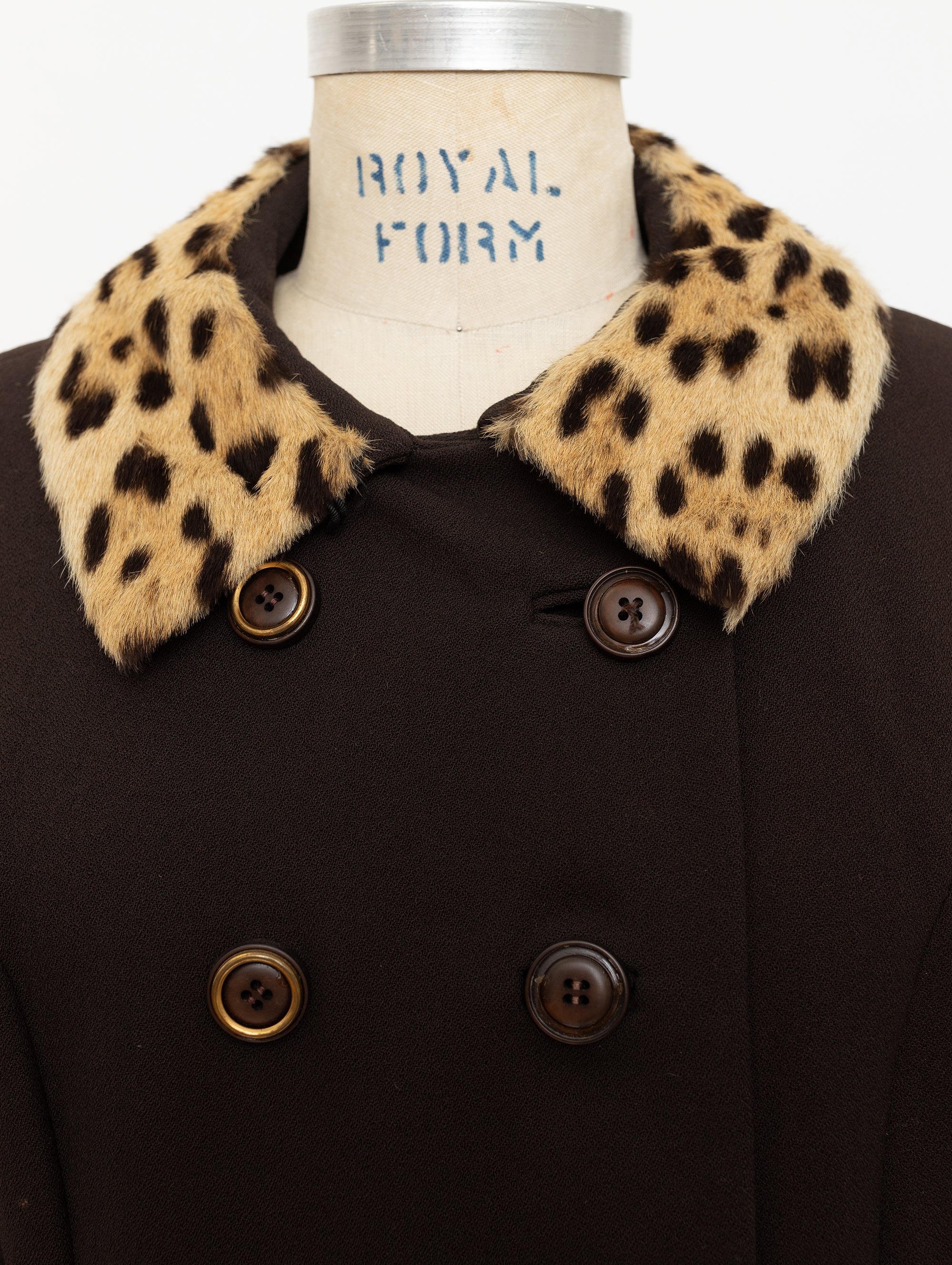 60s john wanamaker brown double breasted fur collar jacket