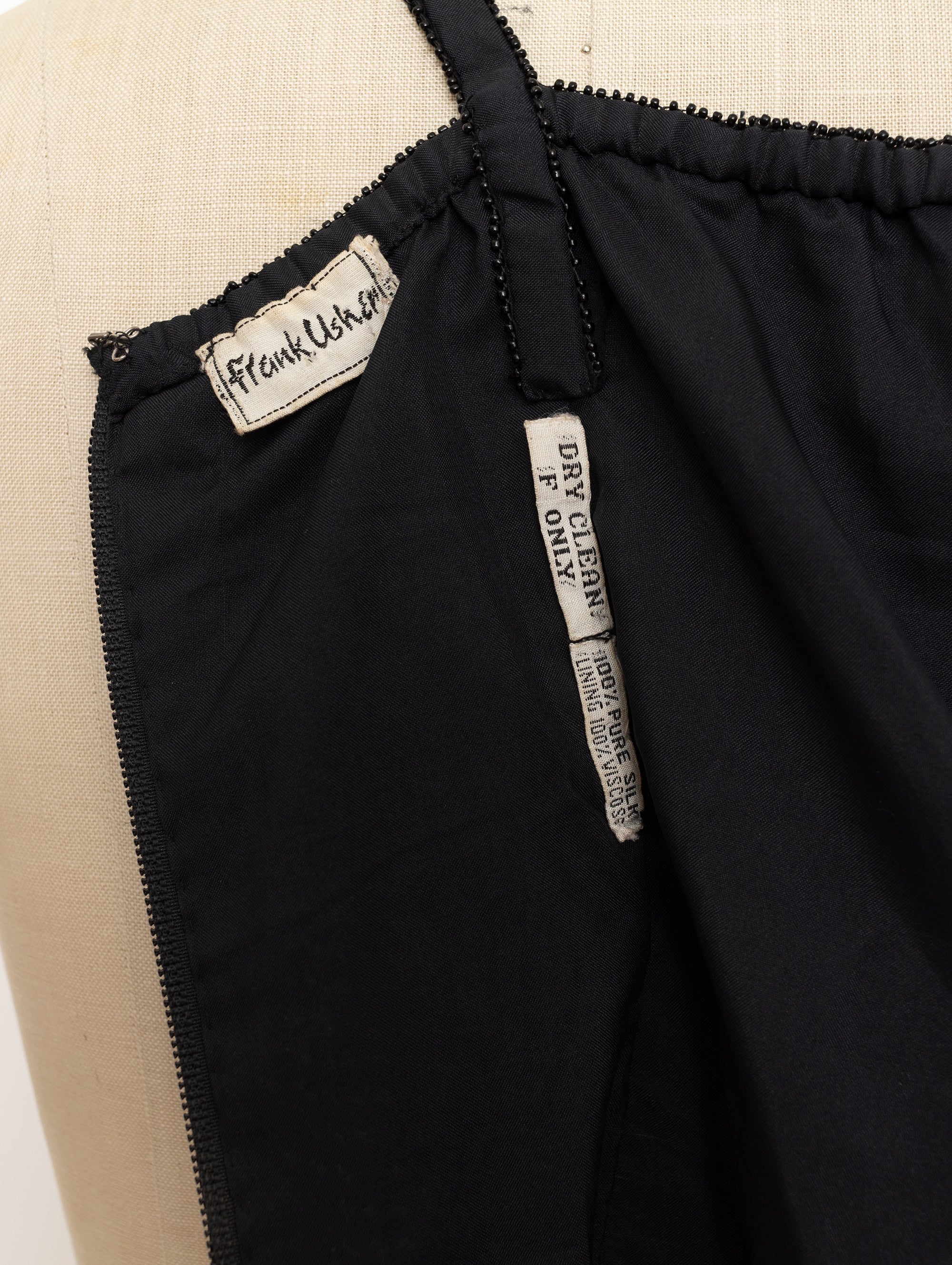 80s frank usher black sequin bustier top