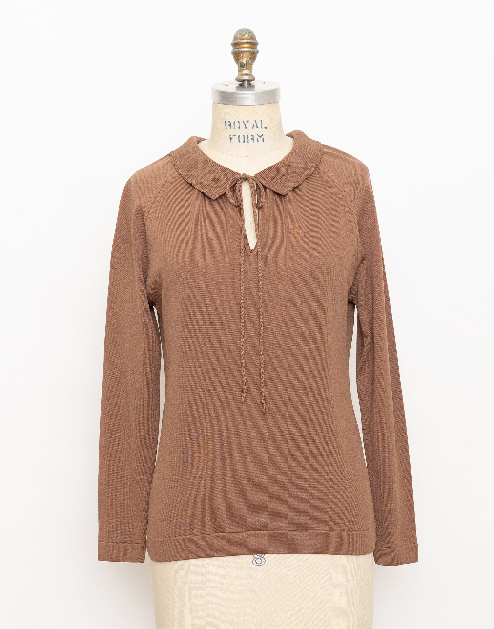 80s givenchy sport brown lightweight long sleeve sweater