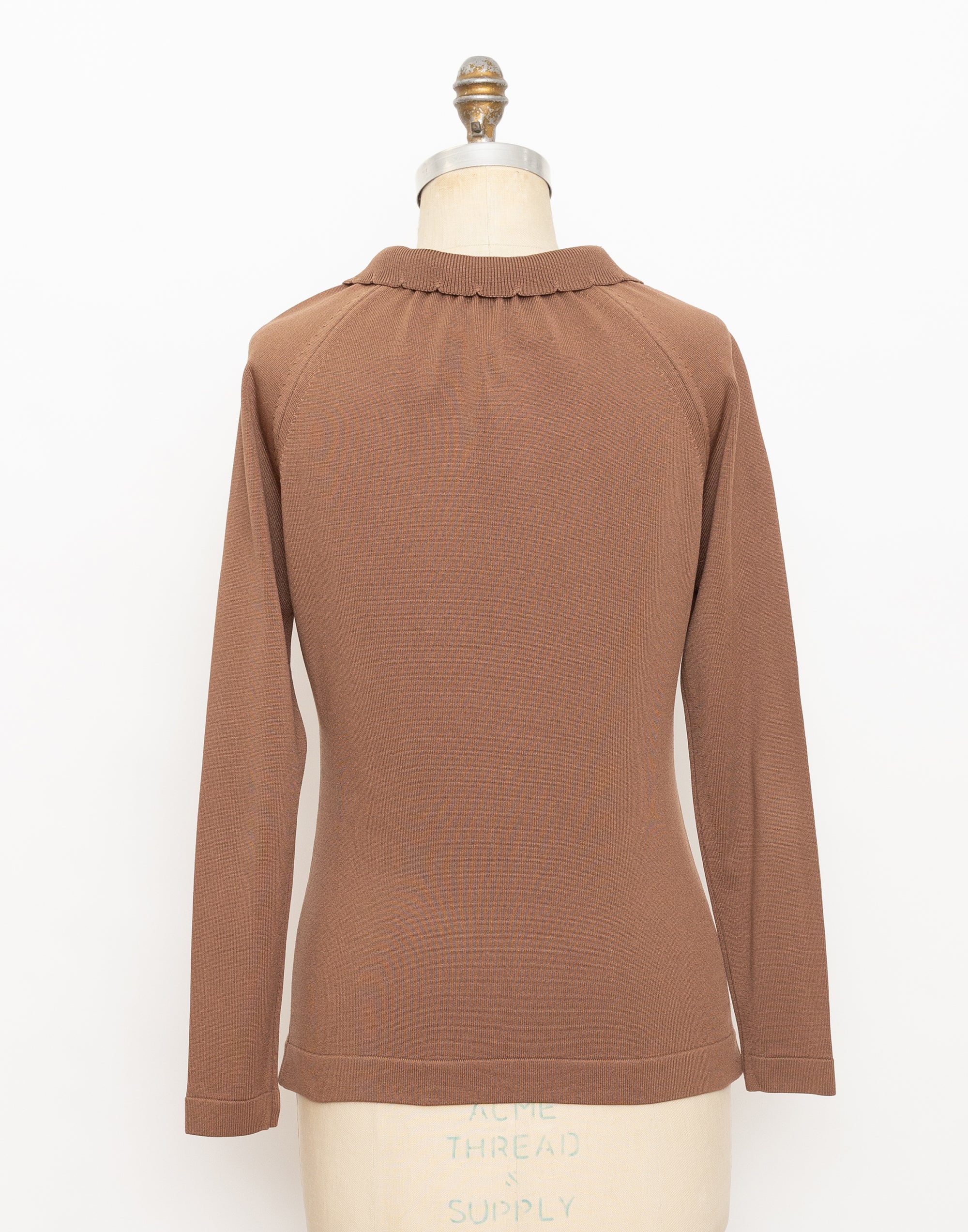 80s givenchy sport brown lightweight long sleeve sweater
