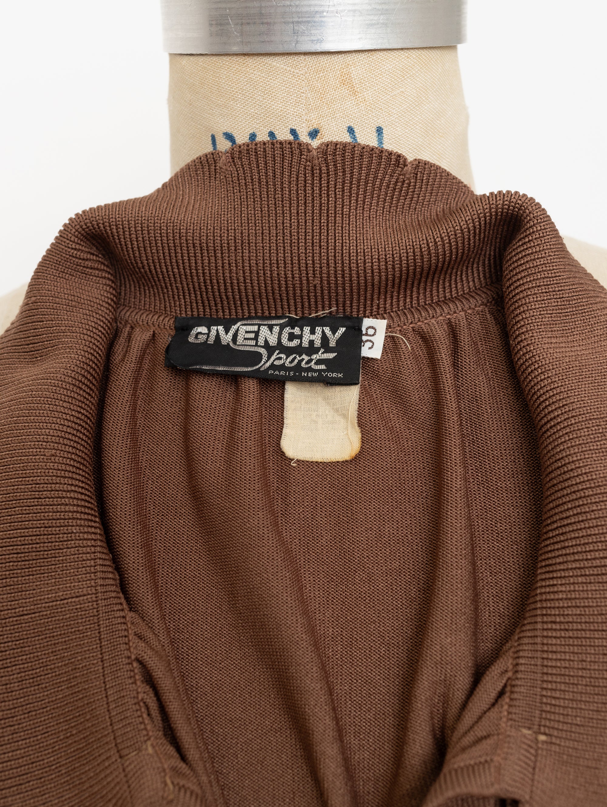 80s givenchy sport brown lightweight long sleeve sweater