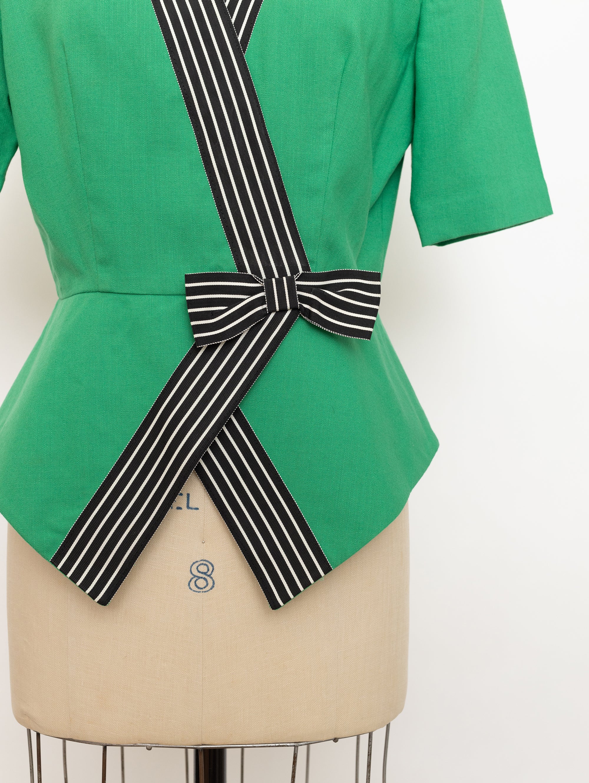 80s caron green blazer top