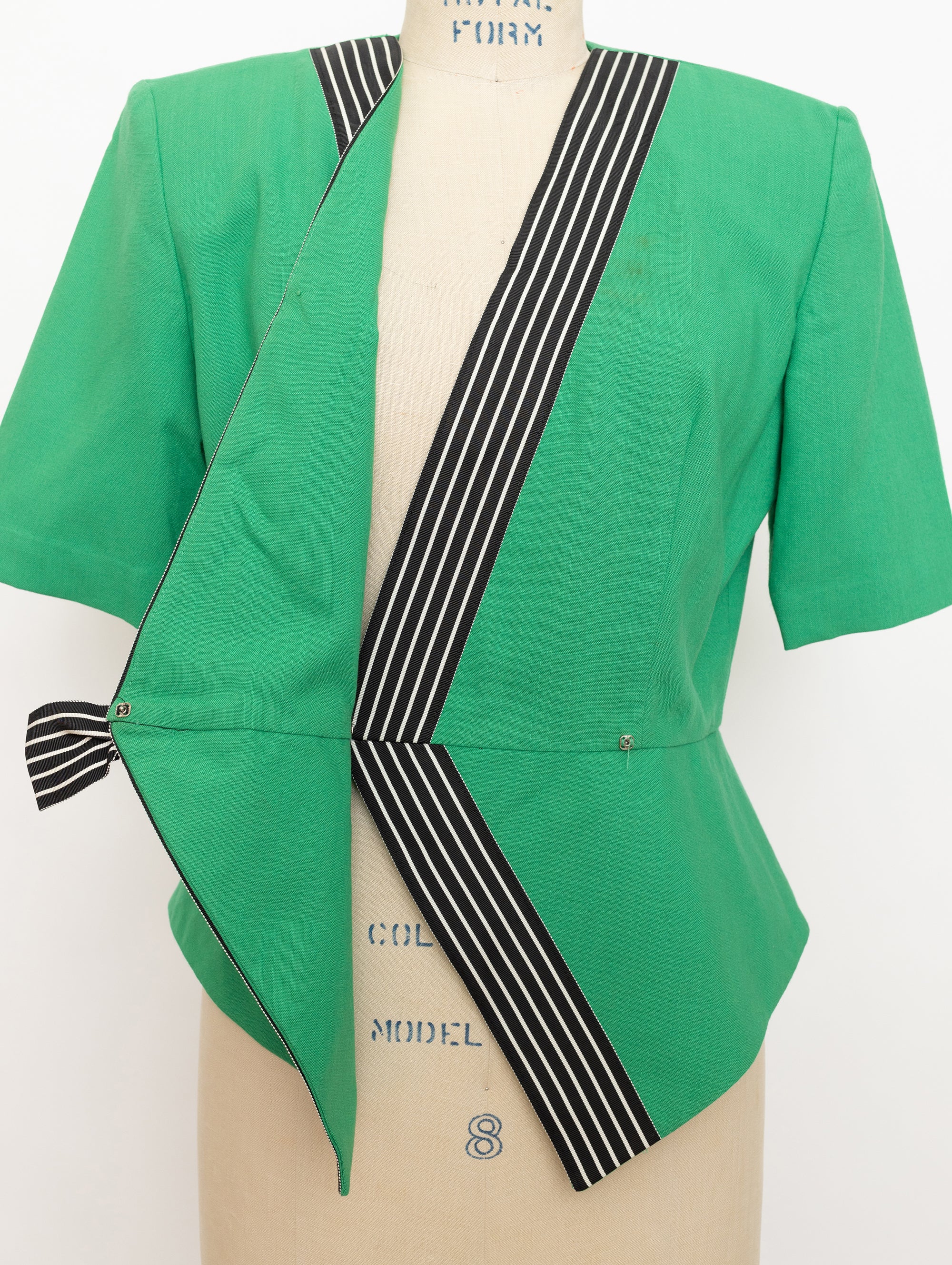 80s caron green blazer top