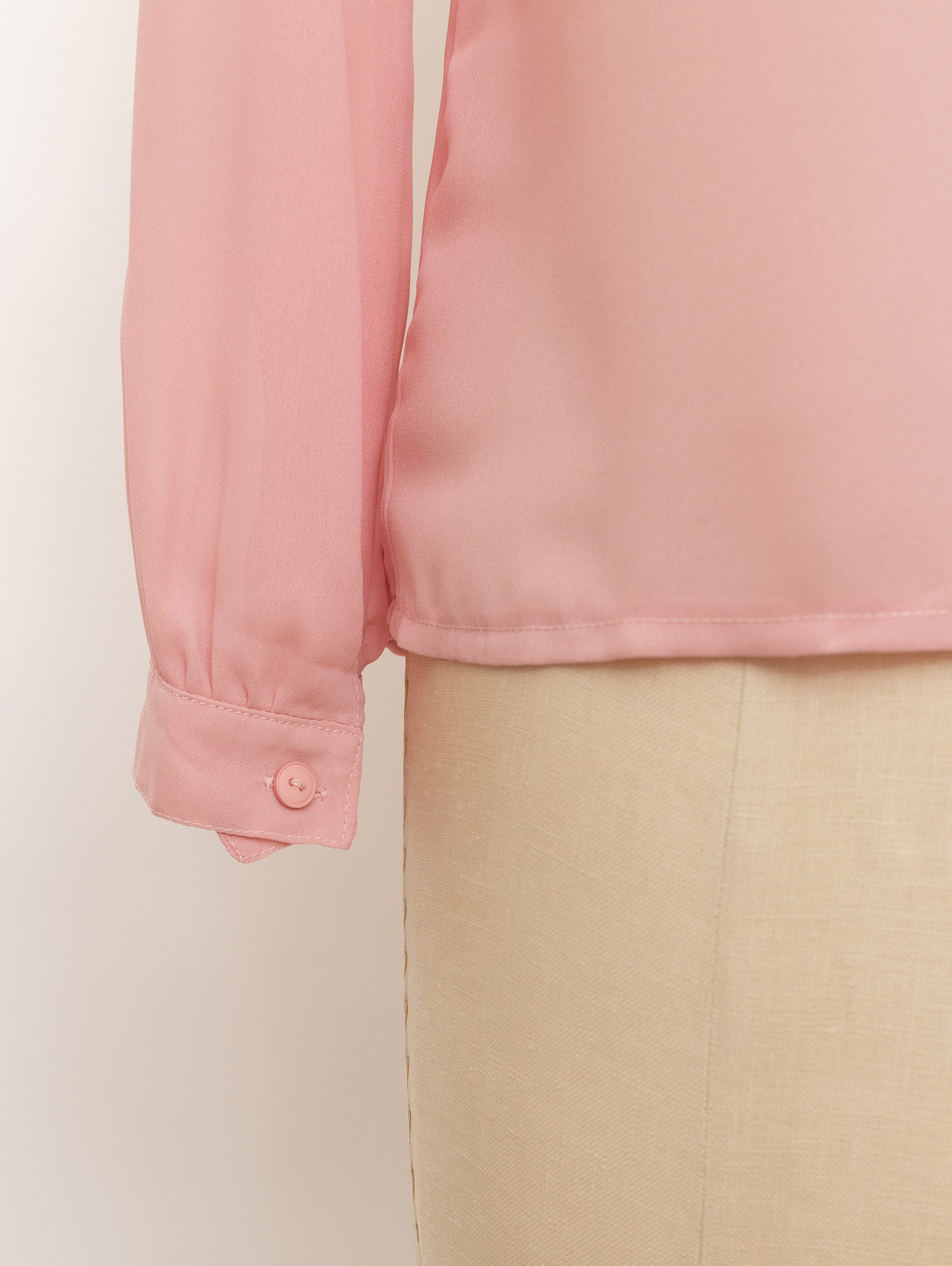 70s dusty pink pin tuck sweet floral blouse