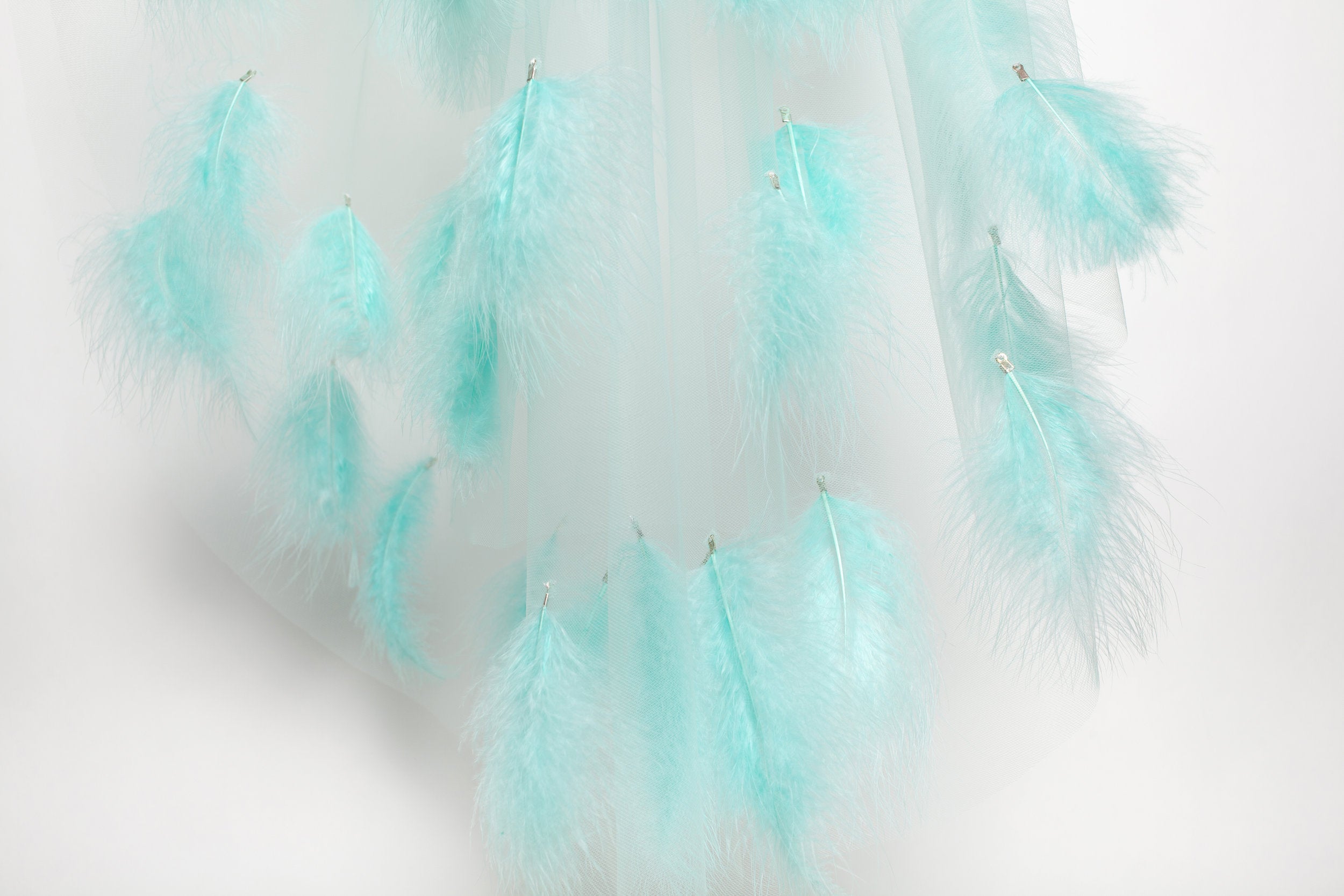 aqua marabou feathers