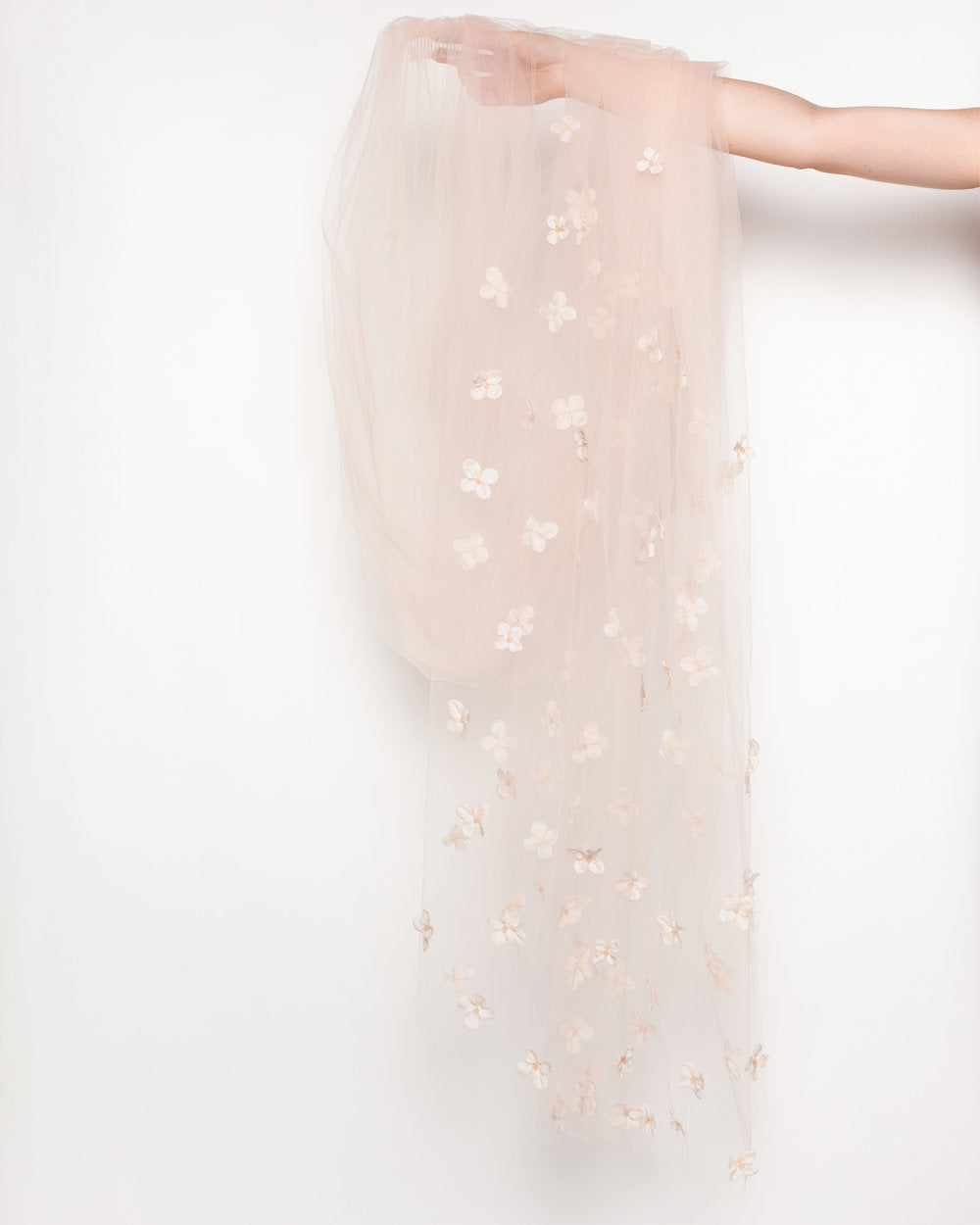 chapel blush with flowers wedding veil by miss tashina 2